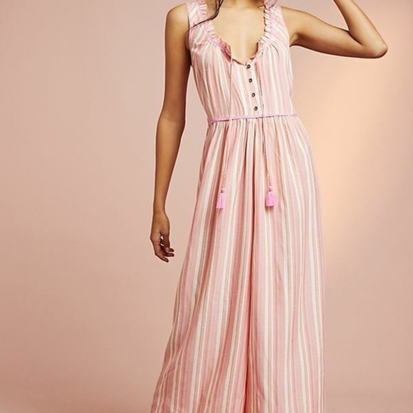 EUC - Anthropologie Visayas Boho Relaxed Striped Wide Leg Jumpsuit - XS - Picture 2 of 7